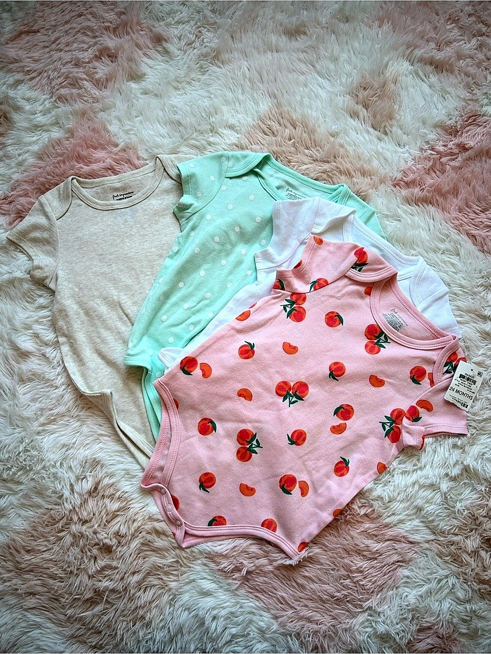 first impressions Baby Bodysuit Set Pink & Green Baby 24M NWT